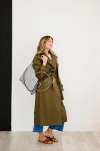 Light Grey - Monica Metal Chain Hobo Shoulder Bag