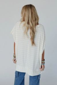 Sorbetto Striped Top - Off White Yellow