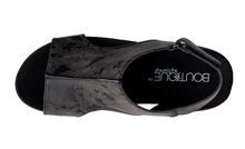 Load image into Gallery viewer, Black Metallic Volta II Wedge Sandals by Corkys
