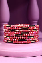 Load image into Gallery viewer, 8 Layer Stackable Glass Bead and Metal Bracelet - Available in 7 Colors