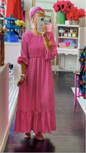 Rose - Print Puff Sleeve Maxi Dress