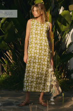 Load image into Gallery viewer, Green Apple - Geometric Printed Sleeveless Midi Dress - Plus Size
