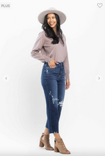 Load image into Gallery viewer, High Waist Cropped Wide Leg Jeans - Plus Size