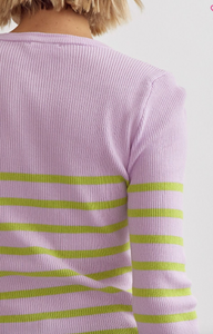 Ribbed Long Sleeve Top - Lilac