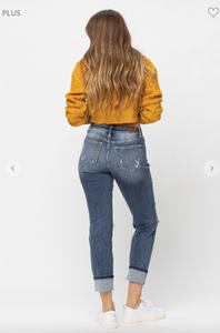 Mid Rise Boyfriend Jeans - Plus Size