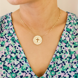 Shine Circle Cross Necklace