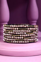 Load image into Gallery viewer, 8 Layer Stackable Glass Bead and Metal Bracelet - Available in 7 Colors