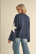 Load image into Gallery viewer, Star Patch Wide Sleeves Top - Navy