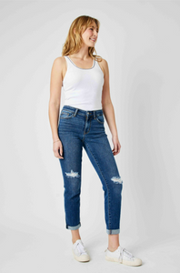 Judy Blue Mid Rise Destroyed Slim Fit Jeans