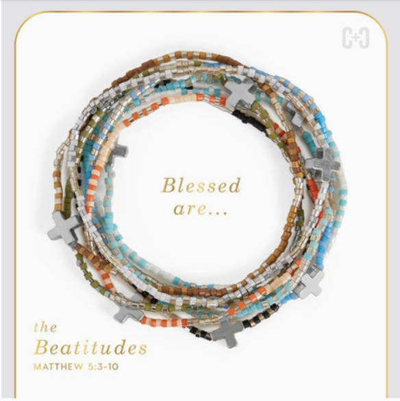 The Beatitudes Cross Charm Bracelet - Gold