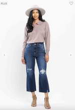 Load image into Gallery viewer, High Waist Cropped Wide Leg Jeans - Plus Size