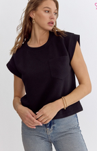 Load image into Gallery viewer, Textured Short Sleeve Top - Black - Regular &amp; Plus Size