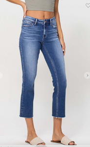 Mid Rise Crop Straight Jean