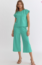 Load image into Gallery viewer, Textured Wide Leg Pants - Mint