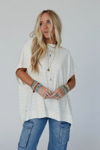 Sorbetto Striped Top - Off White Yellow