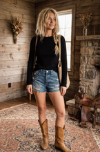 Load image into Gallery viewer, Black - Essential Ribbed Long Sleeve Knit Top