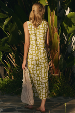 Load image into Gallery viewer, Green Apple - Geometric Printed Sleeveless Midi Dress - Plus Size