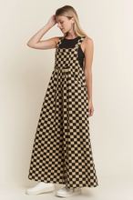 Load image into Gallery viewer, Checkered WIde Leg Overalls - Black/Mocha - Regular &amp; Plus Sizes