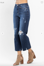 Load image into Gallery viewer, High Waist Cropped Wide Leg Jeans - Plus Size