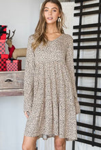 Load image into Gallery viewer, V Neck Animal Print Tiered Babydoll Dress - Plus Size