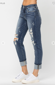 Mid Rise Boyfriend Jeans - Plus Size