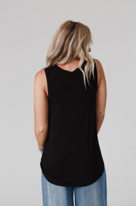 Shelli Scoop Neck Tank Top - Black