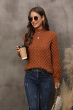 Load image into Gallery viewer, Honeycomb Mock Neck Knit Sweater