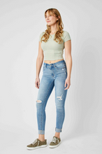 Load image into Gallery viewer, Judy Blue Mid Rise Destroyed Skinny Fit Jeans