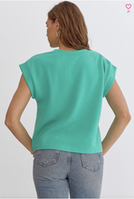 Load image into Gallery viewer, Textured Short Sleeve Top - Mint