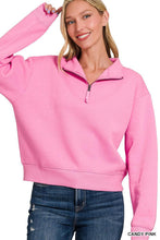 Load image into Gallery viewer, Candy Pink - Half Zip Fleece Sweatshirt