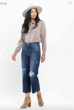 Load image into Gallery viewer, High Waist Cropped Wide Leg Jeans - Plus Size