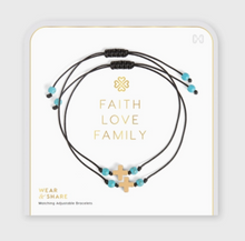 Load image into Gallery viewer, &quot;Faith, Love, Family&quot; - Faith Wear + Share Bracelets