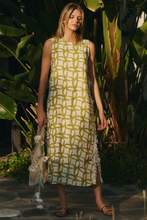Load image into Gallery viewer, Green Apple - Geometric Printed Sleeveless Midi Dress - Plus Size