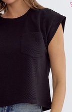 Load image into Gallery viewer, Textured Short Sleeve Top - Black - Regular &amp; Plus Size