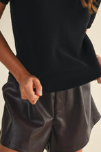Load image into Gallery viewer, Black - Short Sleeve Crew Neck Sweater