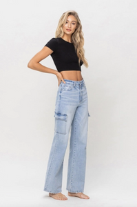 Alyssa 90's Vintage Straight Cargo Jeans