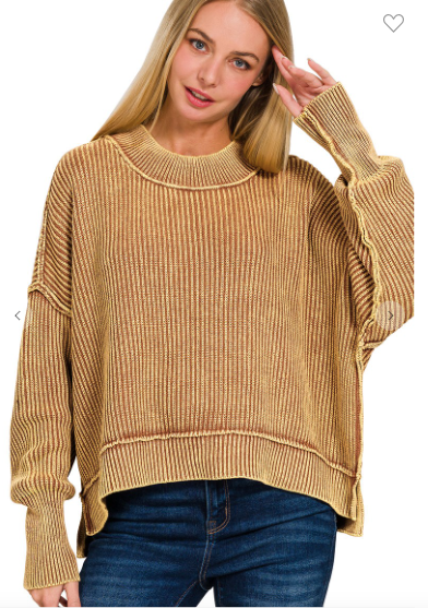 Cropped 2025 camel sweater