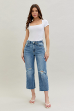 Load image into Gallery viewer, Judy Blue High Waist Wide Leg Jeans with Destroy Crop
