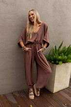 Load image into Gallery viewer, New Love Relaxed Drawstring Jumpsuit - Mocha