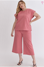 Load image into Gallery viewer, Textured Short Sleeve Top - Coral Pink - Regular &amp; Plus Size