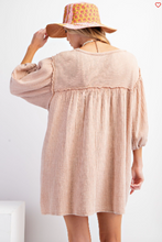 Load image into Gallery viewer, Almond - Mineral Washed Cotton Gauze Tunic Dress