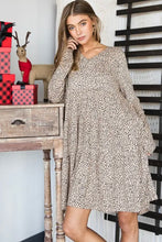 Load image into Gallery viewer, V Neck Animal Print Tiered Babydoll Dress - Plus Size