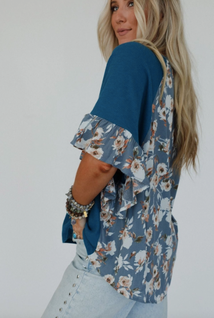 Slate Denim Blue - Sunlit Meadow Top