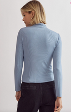 Load image into Gallery viewer, Shirred Detail Ribbed Top - Blue Blush