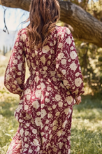 Load image into Gallery viewer, Floral Printed Maxi Dress - Burgundy Multi - Plus Size