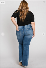 Load image into Gallery viewer, Mid Rise Stretch Flare with Trouser Hem - Plus Size