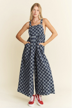Load image into Gallery viewer, Denim Checkered Jumpsuit / Overalls - Regular &amp; Plus Sizes