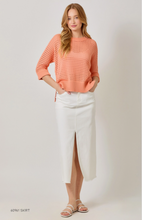 Load image into Gallery viewer, Coral - Open Stitch High Low Sweater