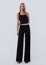 Load image into Gallery viewer, High Rise Trouser Pressed Black Wide Leg Jeans