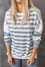 Load image into Gallery viewer, Elina Striped Pullover Sweatshirt - Regular &amp; Plus Sizes